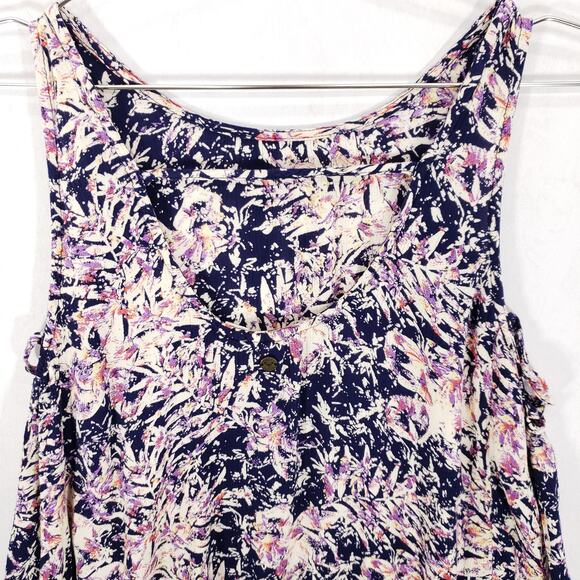 ROXY Tank Dress Womens Small Multicolor Floral Sleeveless Fit Flare Swing Mini - Picture 6 of 8